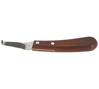 Kerbl ProfiCurv 16823 Couteau à sabots et griffes (lame L x l 67 x 13 mm, lame droite simple, lame courbée en acier spécial, manche ergonomique en bois de hêtre, très tranchant