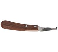 Kerbl ProfiCurv 16824 Couteau à sabots et griffes (lame L x l 67 x 13 mm, tranchant simple gauche, lame courbée en acier spécial, manche ergonomique en bois de hêtre, très tranchant et maniable