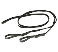 Kerbl Rênes de sangle avec passants en cuir séparés Noir