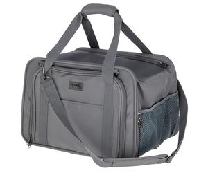 Kerbl Sac de Transport Vacation, Sac de Transport, Caisse de Transport, Gris, 40 x 30 x 27 cm, pour Petits Chiens et Chats jusqu'à 15 kg, adapté au Transport aérien, Extension en Filet, Tissu Nylon