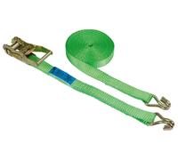 Kerbl Sangle d'arrimage 6m, force de traction 1500 kg, en 2 parties 25 mm de large, à cliquet avec crochets pointus