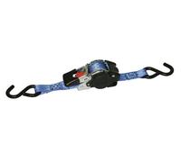 Kerbl 37181 Sangle d'arrimage Automatique avec Fonction Enrouleur et Crochet en S 25 mm / 3 m / 300-600 kg, Bleu