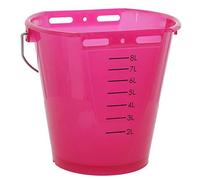 Kerbl Seau à bavettes Rose transparent avec échelle sans accessoires