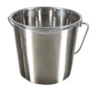 Kerbl Seau acier inoxydable 5,7 L - sans graduation avec poignée