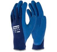 Kerbl Works 1 paire Gant PowerGrab 301, 7/S, unisexe, bleu, polyester, coton, latex, atelier, construction, artisanat