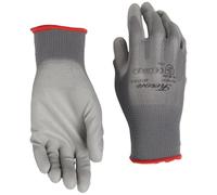 Kerbl Works 6 Paires de Gants Gnitter Grey, Gants de Travail, 8/M, Unisexe, Gris, Polyester, revêtement PU, Atelier, Industrie, Montage, Peintre