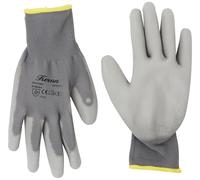 Kerbl Works 6 Paires de Gants Gnitter Grey, Gants de Travail, 9/L, Unisexe, Gris, Polyester, revêtement PU, Atelier, Industrie, Montage, Peintre
