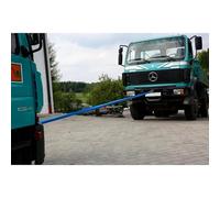 Kerbl Works Sangle de remorquage, Corde de remorquage, Bleu, 4 m, 56 tonnes, Polyester, Drapeaux d'avertissement, Sac de Transport