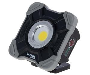 Kerbl Works WorkFire 1000 projecteur LED Mobile, Lampe de Travail, IP54, Noir,Gris, 10x10x4,5cm, 10W, 1000lm, Rechargeable, Aimant intégré