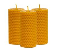 KERC - Bougies en miel - 100 % écologiques et artisanales - Lumière naturelle pour purifier les espaces - Rituel, décorer et offrir - 3 bougies décoratives - sans toxiques faites à la main (enroulées