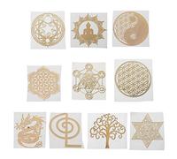 KERDEJAR 10 pièces 6.8 cm 7 Chakra cuivre énergie Tour Orgonite Autocollant Fleur Vie Arbre Pyramide époxy résine matériel Fabrication de Bijoux