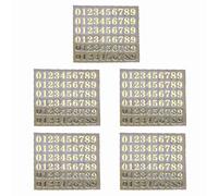 KERDEJAR Autocollant de Remplissage époxy, 5 pièces 3 mm Lettres de l'alphabet Chunky Paillettes résine époxy Autocollants décoratifs Lettres anglaises Chiffres remplissages en résine époxy UV Or-C