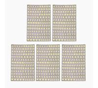 KERDEJAR Autocollant de Remplissage époxy, 5Pcs 3mm Lettres de l'alphabet Chunky Glitter résine époxy Autocollants décoratifs Lettres anglaises Chiffres remplissages en résine époxy UV Or-A
