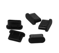 KERDEJAR Bouchons Anti-poussière, 5 pièces Type-c Prise Anti-poussière USB Port de Charge Protecteur Couverture en Silicone pour Samsung Huawei Accessoires de téléphone Intelligent Noir