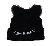 KERDEJAR Offre spéciale Oreilles de Chat Femmes Chapeau tricoté Acrylique Chaud Hiver Bonnet Casquettes Crochet Fourrure