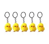 KERDEJAR Porte-clés, 5 pièces Fourrure Jaune Canard Peluche Doux Poussin Porte-clés pâques Porte-clés Sac à Main Bijoux Jaune