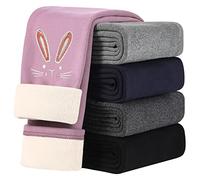 KEREDA Leggings Filles Thermo Doublé Lapin Chaud Hiver Épais