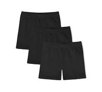 KEREDA Lot de 3 Paires de Shorts de Cyclisme en Coton pour Fille, Noir, 9-10 Ans