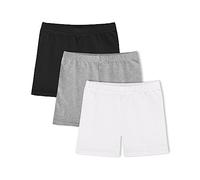KEREDA Lot de 3 Paires de Shorts de Cyclisme en Coton pour Fille, Noir/Blanc/Gris, 12-14 Ans