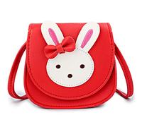 KEREDA Sac à bandoulière pour enfant et fille, en cuir synthétique, motif de lapin mignon, mini sac à main princesse 2-8 ans, rouge, Taille unique, Youthful