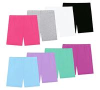 KEREDA Short Fille Enfant Cycliste Legging sous Robe Court Danse Sport Respirant 2-10 Ans Lot de 8, C 8-10 Ans