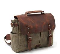 KEREITH ordinateur de bureau chez mallette en cuir imperméables messager sac en toile collège 15.6inch aménagement vert de l'armée