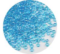 KERGAEN Perles de rocaille en verre de 4 mm en vrac - 200 g (environ 2400 pièces) - Perles rondes 6/0 pour la fabrication de bijoux - Boucles d'oreilles, bracelets, colliers