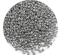 KERGAEN Perles de rocaille en verre de 4 mm en vrac - 200 g (environ 2400 pièces) - Perles rondes 6/0 pour la fabrication de bijoux - Boucles d'oreilles, bracelets, colliers