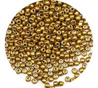 KERGAEN Perles de rocaille en verre de 4 mm en vrac - 200 g (environ 2400 pièces) - Perles rondes 6/0 pour la fabrication de bijoux - Boucles d'oreilles, bracelets, colliers