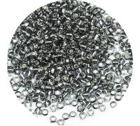 KERGAEN Perles de rocaille en verre de 4 mm en vrac - 200 g (environ 2400 pièces) - Perles rondes 6/0 pour la fabrication de bijoux - Boucles d'oreilles, bracelets, colliers
