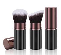 Keriloo Lot de 2 pinceaux de maquillage rétractables Kabuki pour fond de teint et fard à joues pour estomper liquides, blush, bronzer, vernis, crème solaire, défauts