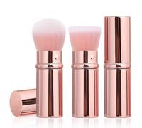 Keriloo Lot de 2 pinceaux de maquillage rétractables Kabuki pour fond de teint, poudre, fard à joues, estompage, crème solaire, cosmétiques impeccables
