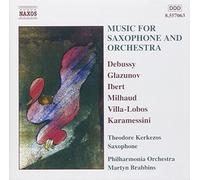 Théodore Kerkezos – Œuvres pour saxophone et orchestre : Debussy, Milhaud, Glazounov – NAXOS