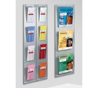 Kerkmann Porte-brochures mural alu 1/3 DIN A4 4 compartiments