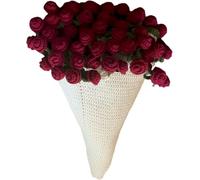 KERLYING Couverture en Crochet avec Bouquet De Roses, Faite à La Main, Romantique, TricotéE, Motif Floral, Cadeau pour La FêTe des MèRes, Un Anniversaire, DéCoration D'IntéRieur (A)