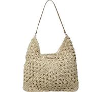 KERLYING Sacs à BandoulièRe En Paille Pour Femmes, Paille Sac Tissé à La Main, Sac à Main Tissé De Grande Taille Pour Les Loisirs En Bord De Mer (2025) (Beige)