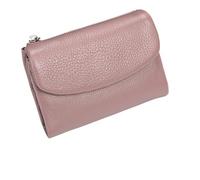 KERLYING Unisex Leather Wallet, 5.3In Short Genuine Leather Coin Card Holder, Unisex Clutch Bags with Credit Card Holder and Cash Slots (Pink)