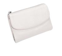 KERLYING Unisex Leather Wallet, 5.3In Short Genuine Leather Coin Card Holder, Unisex Clutch Bags with Credit Card Holder and Cash Slots (Off-White)