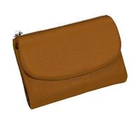 KERLYING Unisex Leather Wallet, 5.3In Short Genuine Leather Coin Card Holder, Unisex Clutch Bags with Credit Card Holder and Cash Slots (Brown)