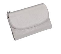 KERLYING Unisex Leather Wallet, 5.3In Short Genuine Leather Coin Card Holder, Unisex Clutch Bags with Credit Card Holder and Cash Slots (Gray)