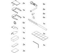 Kermi Atea pièces de montage 2533946 AT 1OR / L, set, argent brillant