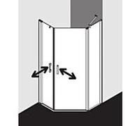 Kermi Cabine de douche pentagonale Pega PE53R10020VNK 100x100x200cm, argent brillant TSG SR Arena C, droite