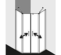 Kermi Cabine de douche pentagonale Pega PEF4509020VAK 90x90x200cm, argent brillant, TSG clair