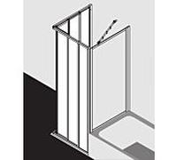 Kermi coin pour Kermi coulissante Nova 2000 90x185, argent, Kerolan Fontana, 3 parties