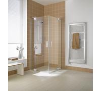 Kermi corner entry Filia XP EPL 12320 - demi-pièce à gauche, FXEPL12320VAK, Couleur: Verre véritable argenté brillant clair