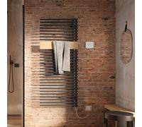 Kermi Credo Half round-E Sèche-serviettes, E1E1A140060xS3K#onyx/holz,