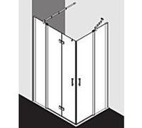Kermi demi-porte d'entrée d' Diga avec champ fixe DIF2L10320VPK 103x200cm, argent brillant, verre de sécurité trempé clair, gauche, sur la zone de douche