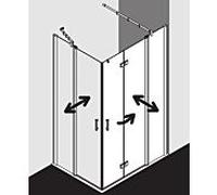 Kermi Diga Porte pliante, avec élément fixe, pour accès d'angle, DIF2R10020VPK, DIF2R