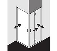 Kermi Diga demi-porte d' Diga Kermi DI1EL08020VPK 80x200cm, argent brillant, verre de Diga trempé clair, gauche, sur receveur de douche