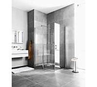 Kermi Diga demi-porte d' Diga Kermi DI1EL09318VAK 93x185cm, argent brillant, verre de Diga Kermi transparent, gauche, sur la zone de douche